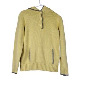 Liz Claiborne Sweatshirt Hoodie Womens XL Yellow Heavyweight Hooded Pullover